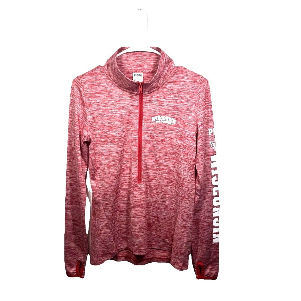 Victoria's Secret PINK Women's Wisconsin Badgers Half Zip Up Red Size Small